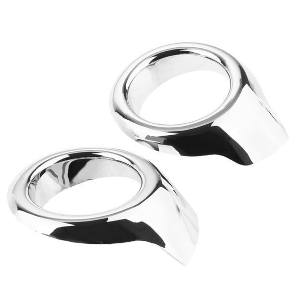 1 Paar Chrome Front Nebelscheinwerfer Lampen Kreis Blenden Abdeckungen-image