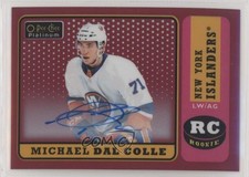 2018-19 O-Pee-Chee Platinum Retro Red Rainbow Michael Dal Colle #R-89 Auto 8tn