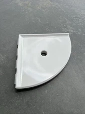 Questech 9” Lugged Retrofit Corner Shower Shelf Polished White tile walls SBA134