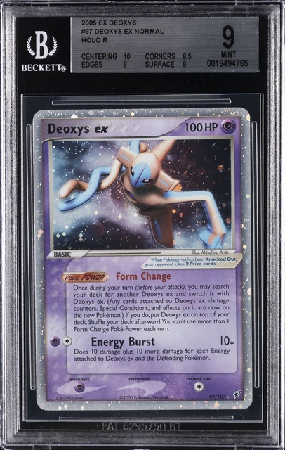 2005 POKEMON DEOXYS EX NORMAL HOLO R #97 DEOXYS EX BGS 9