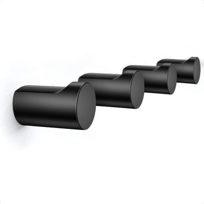 COCOYA 4Pack Metal Wall Hooks, Minimalist Coat Hooks Matte Black Simple Modern