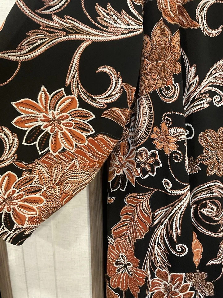 Vestido Sandra Darren para mujer manga 3/4 negro/floral talla 16W Foto 4 de 4