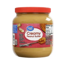 Great Value Creamy Peanut Butter, Spread, 64 oz