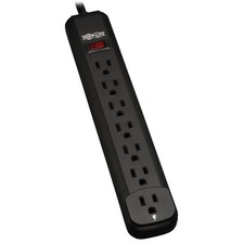 Tripp Lite 7 Outlet Power Strip NEMA 5-15R AC 25' Cord 5-15P Black Housing P...