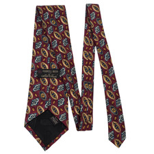Ferrell Reed Mens Necktie Red Blue Gold Silk Floral Handmade USA Formal Luxury 