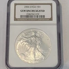 2006 American Silver Eagle $1 NGC Gem Uncirculated .999 Fine Silver