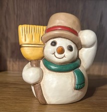 THUN PUPAZZO DI NEVE NUOVO SENZA SCATOLA H.9 CM. CON CANDELA ORIGINALE THUN