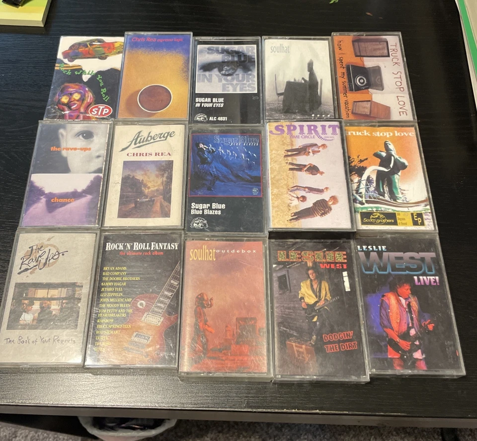 Lot Of 15 Cassettes- 80s 90s Rock - Random Artists (Rave Ups, Chris Rea, Spirt.. — 第 2/4 张图片