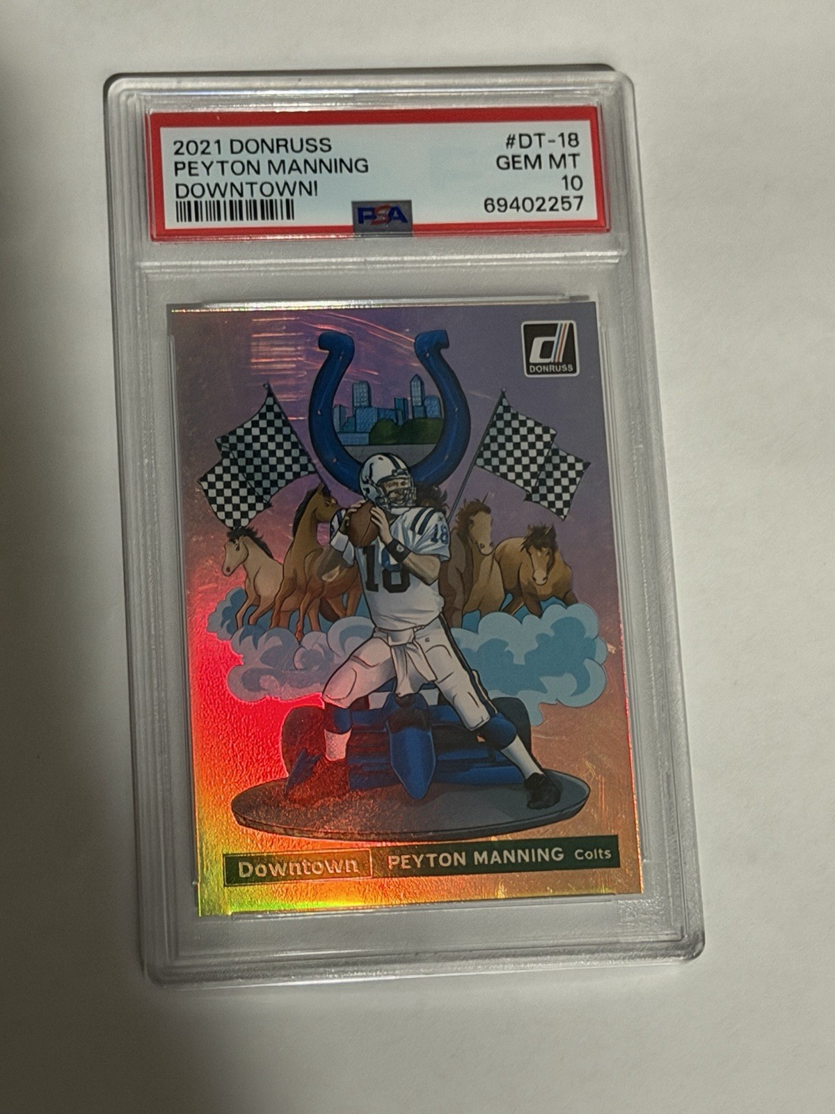 2021 Panini Donruss - Downtown! Peyton Manning #DT-18 SSP Pop 71 Colts PSA 10 💎