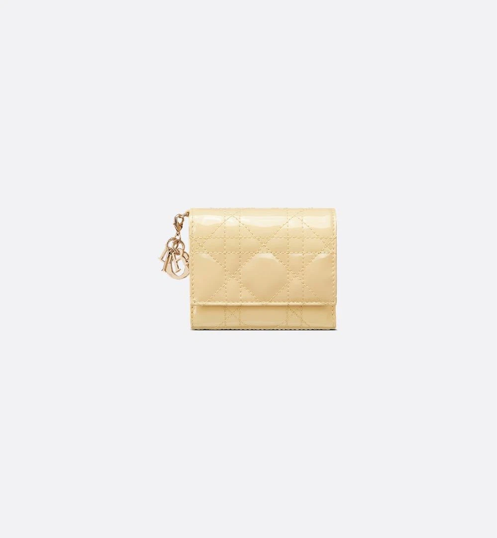 Portefeuille Dior Japon Lotus compact occasion transfert de couleur mineur Lady Dior