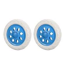 2 x Shopping Cart Wheels Trolley Caster Replacement 6.5" Dia Blue Load 22Lbs