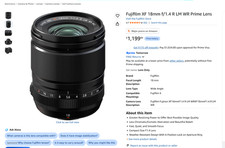 Fujinon XF18mm F1.4 R LM WR Lens
