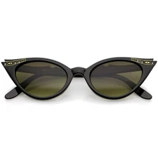 50s Vintage Cat Eye Sunglasses for Women UV400 Embellished with Rhinestones, ...