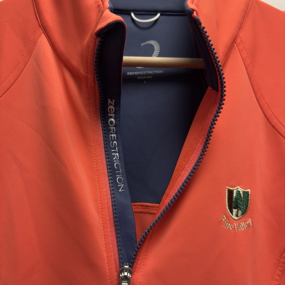 Chaqueta de golf Zero Restriction para mujer L naranja cremallera completa Pine Valley Performance Foto 3 de 4