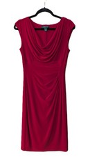 Lauren Ralph Lauren Women's Red Draped Sheath Dress – Size 6