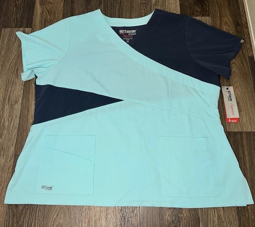 Greys Anatomy Signature Scrub Top Womens Size:4XL Mint Short Sleeve Barco