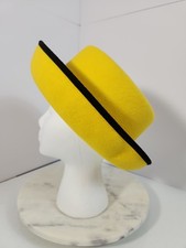VINTAGE Street Smart by Betmar Yellow 100 Wool Wide Brim Hat Made in USA