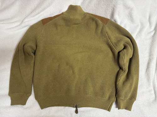 Orvis Full Zip Heavy Weight Thick Cotton Sweater Jacket Brown Suede Men’s Large - Picture 6 of 8