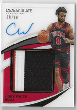 COBY WHITE 2020 PANINI IMMACULATE GAME-WORN PATCH CARD #8/10!