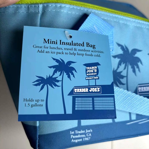 Bolso refrigerador aislado reutilizable Trader Joe’s Mini bolso de compras verano — ¡azul mar! - Imagen 17 de 20