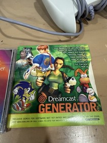 Tested! Sega Dreamcast HKT-3020 White. Game Console w/ Controller Wires Demo Cd