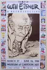 1988 Art Of Will Eisner Retrospective Museum Exhibit Promo Poster The Spirit RLD