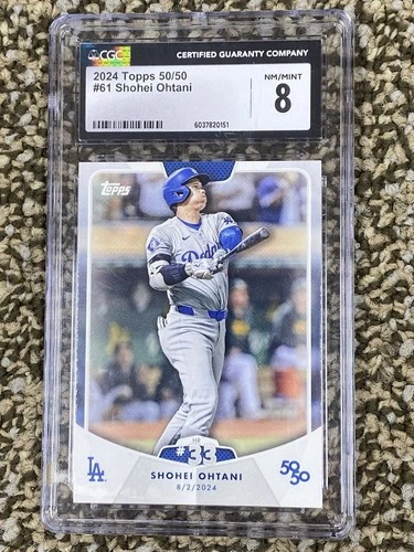 2024 TOPPS 50/50 MLB baseball Shohei Ohtani card #61 CGC 8 NM/MINT L.A. DODGERS