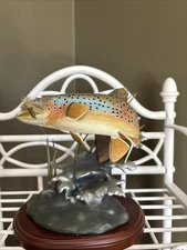 “Noble Brown” Danbury Mint Trout Sculpture By Frank Dutzler Trout Treasures