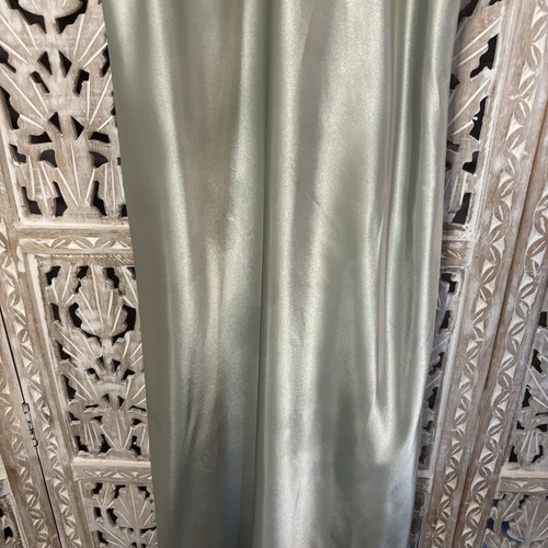 Jones New York Cowl Neck Satin Silky Slip Dress Sage Midi Fairy Whimsical Size M - Picture 2 of 8