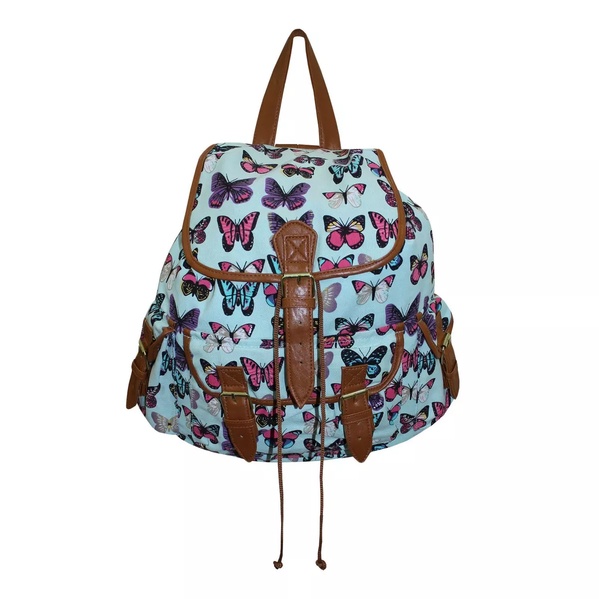 Butterfly Backpack Rucksack School College University Printed Bag Light Blue