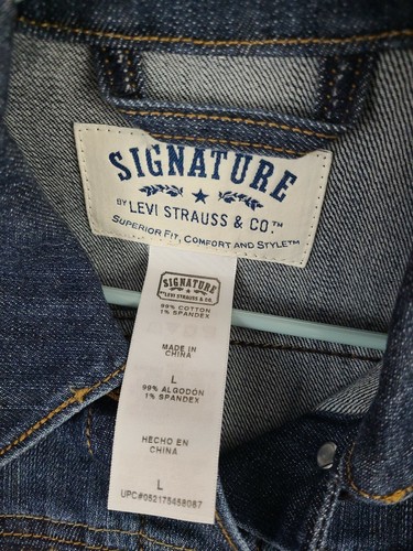 Giacca Jean Firmata Levi's Ragazze Taglia Large Media/Lavaggio Scuro Super Bella - Foto 8 di 12