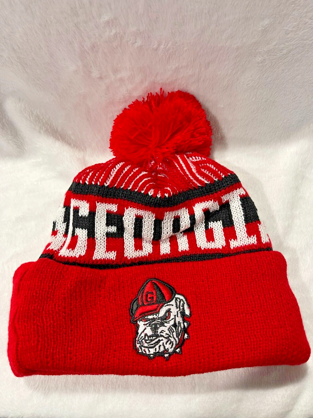 Beanie Georgia Bulldogs Hats Puff Winter Knit Hat Lid Toboggan USA New Era Cap-image
