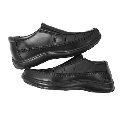 Herren Leder Slipper Büro Stil leicht formell schwarz