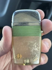 Scripto Vu Lighter Dice Gambling Green Chrome