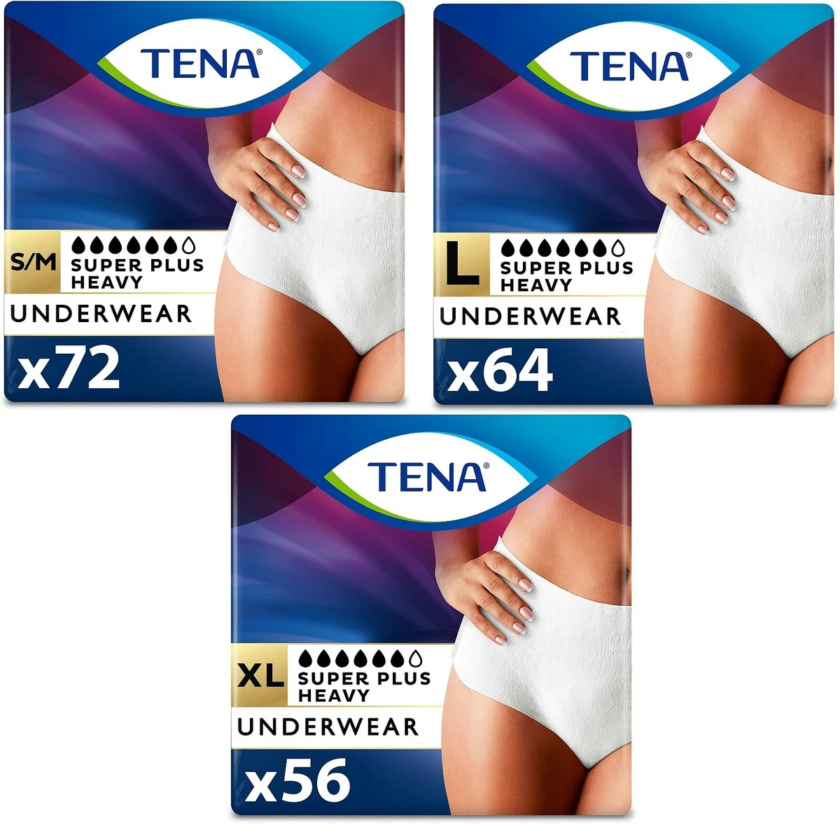 Tena Stylish Incontinence Underwear for Women, Super Plus Heavy, S/M/L/XL ✓