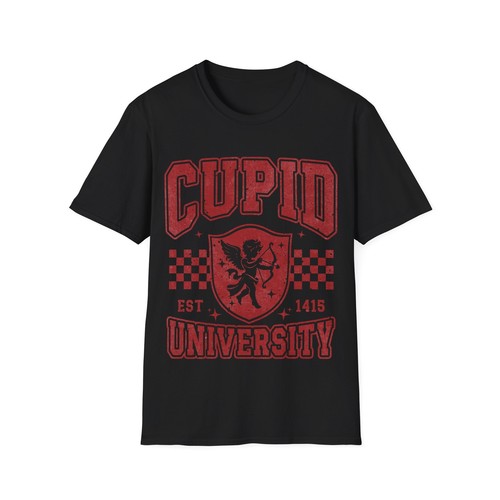 Cupid University T Shirt Gift for Valentines Day Gift for Women Graphic Tee S-3X - Picture 13 of 24