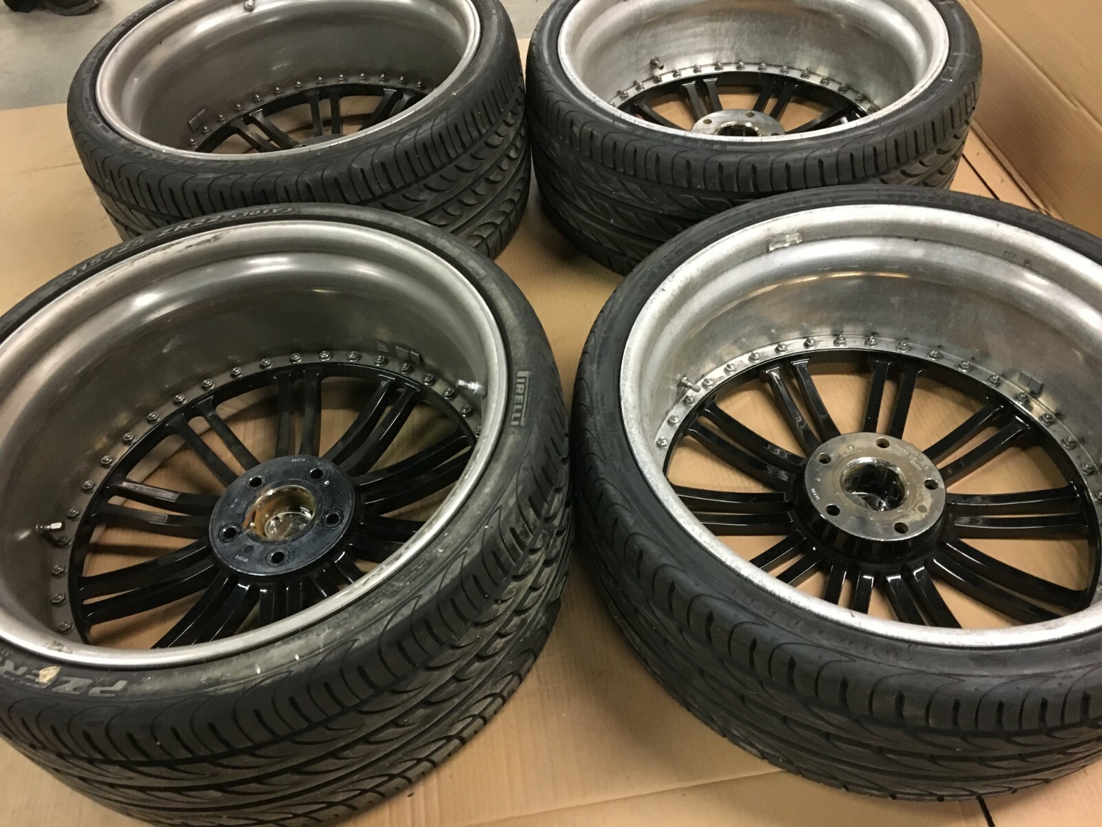 2000-2009 Ferrari 360 F430 Asanti Wheel Rim Set 4Ps Tire 265/30 ZR22 Black
