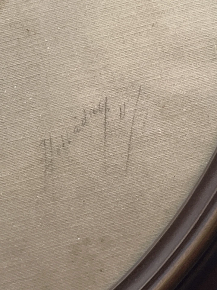 Antigua Foto Mujer Broche Plano Vidrio Marco Madera Fotografía Plata Ovalado Foto 2 de 4