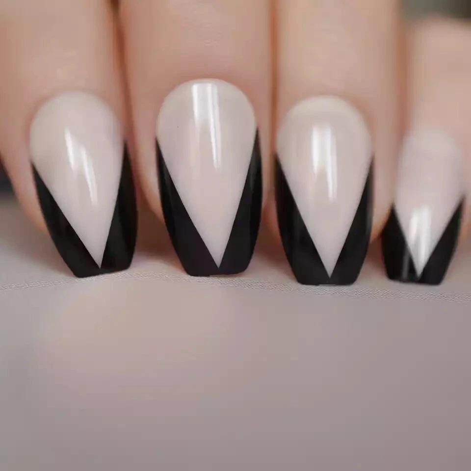 Black Triangle Tip Nails