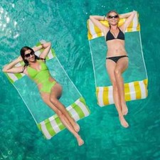 2x Pool Float Water Hammock Inflatable Float Hammock Pool Float Bed w/ Air Pump