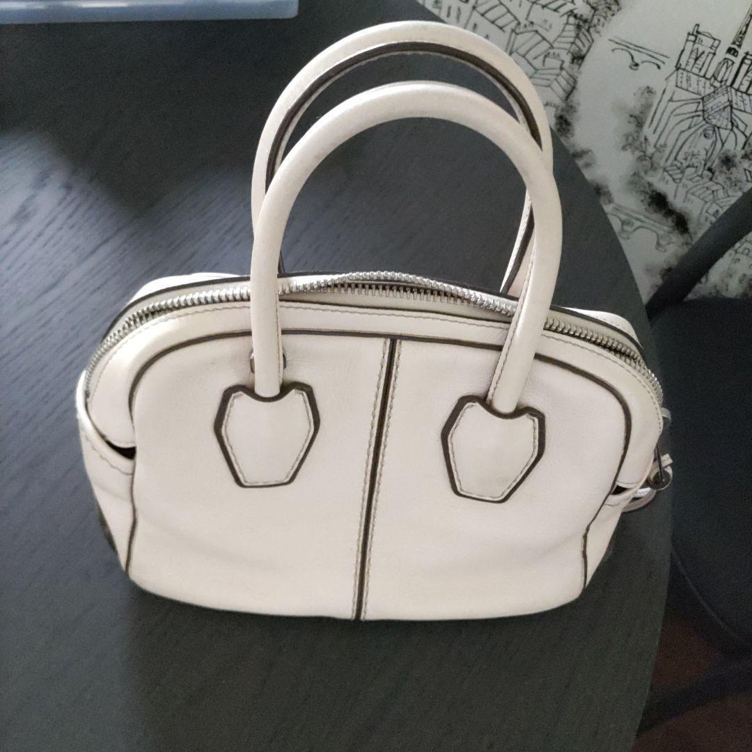 Tod's Mikey Mini Bowler Bag Beige with StudsSlightly