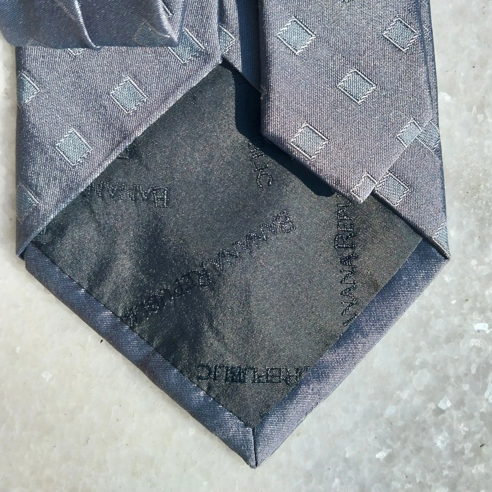 Banana Republic официальный серый синий мужской галстук 100% шелк сделано в Италии - Изображение 3 из 4