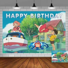 Ponyo Party Supplies Birthday Decorations Backdrop Banner Background 5x3ft