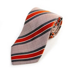 Holt Renfrew Made in Italy Brown Repp Silk Tie 9873