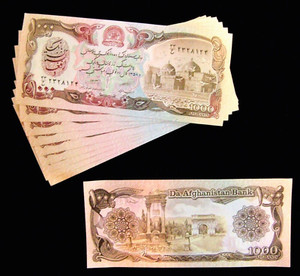 10 x Afghanistan 1000 Afghanis (1991/ P-61)-Uncirculated currency/banknotes