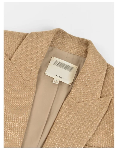 Mujeres AUTÉNTICO L'AGENCE Brooke Frente Abierto Blazer Abrigo Chaqueta Latte/Dorado - Imagen 8 de 14