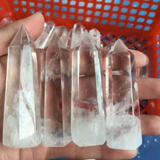 100% Natural Clear White Quartz Crystal Point Healing Wand Mineral Specimen