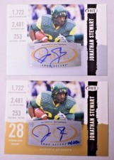 Lot of 2 2008 Sage Hit Jonathan Stewart RC Auto Base & Gold #19/250 Oregon Ducks