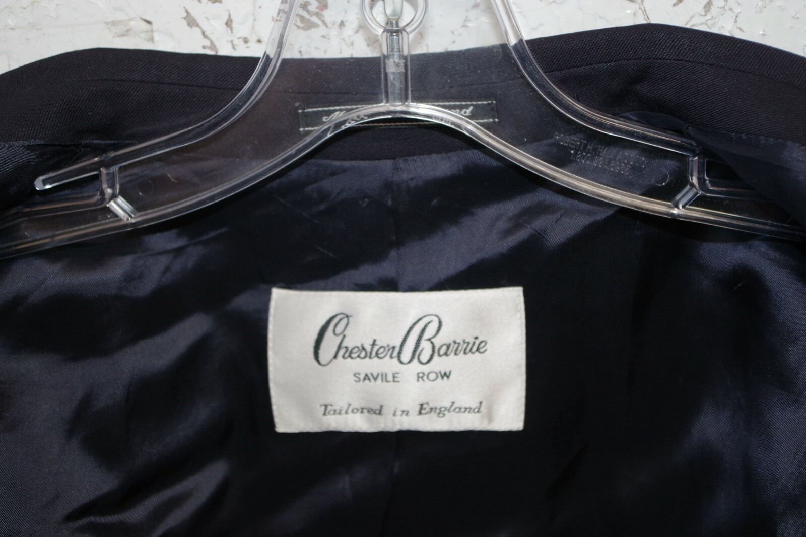 FILA Giacca blazer C13 CHESTER BARRIE Savile Row blu navy pura lana 4 made in England