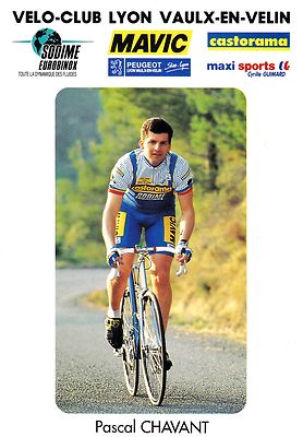 CYCLISME carte cycliste PASCAL CHAVANT club VELO-CLUB LYON VAULX